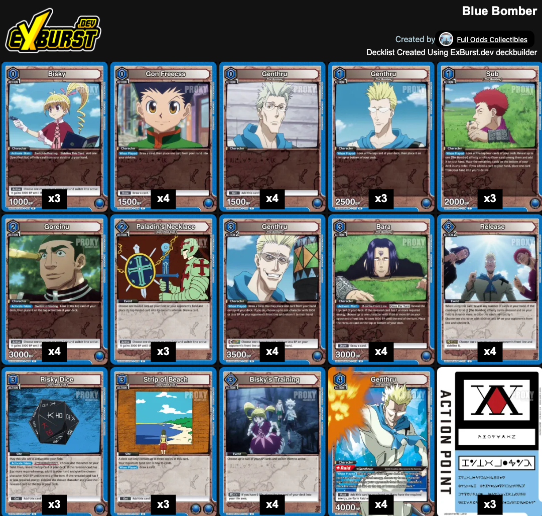 Hunter x Hunter Vol. 1 - Blue Bomber, Fully-Built Deck