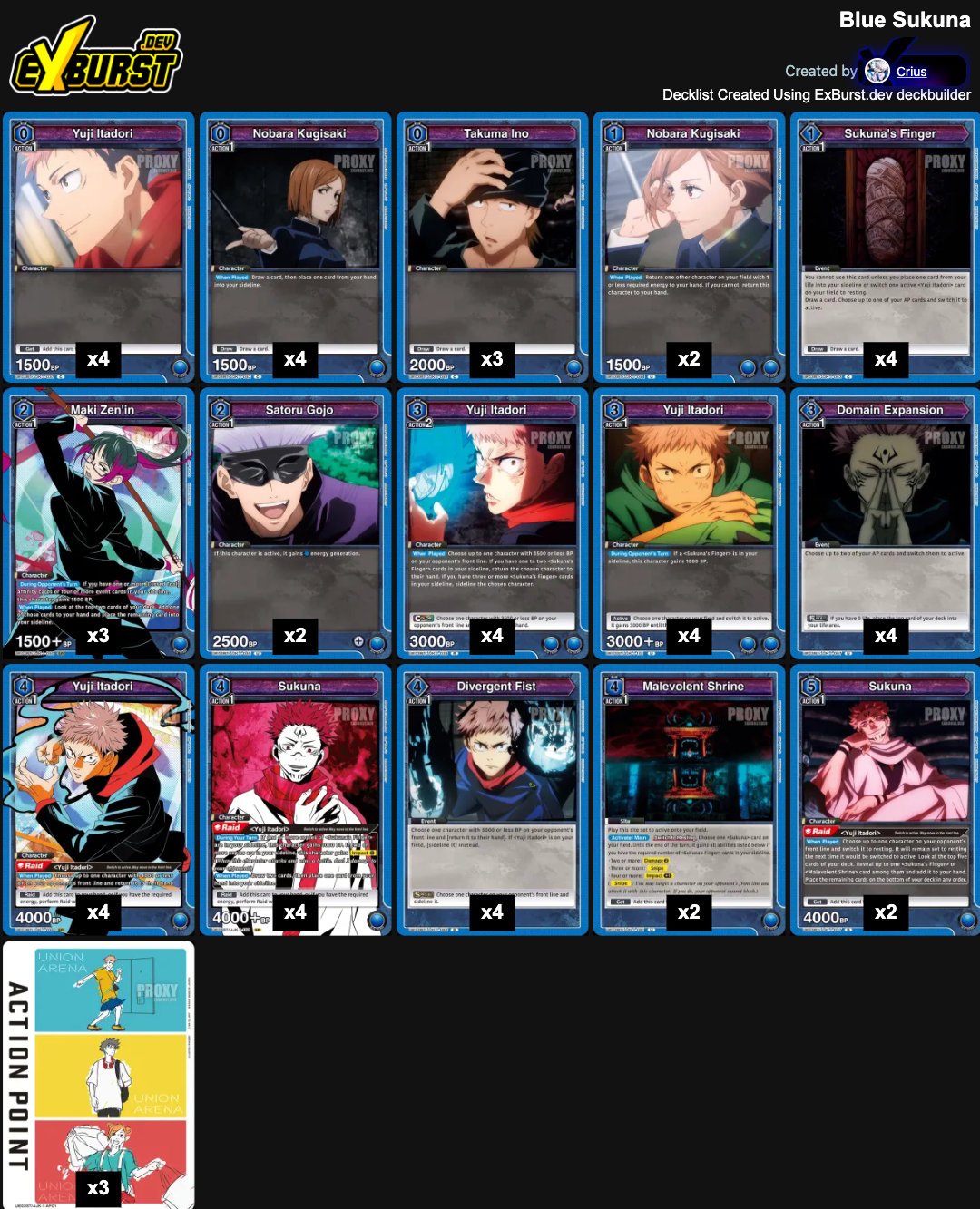 Jujutsu Kaisen Vol. 1 - Blue Sukuna, Fully-Built Deck