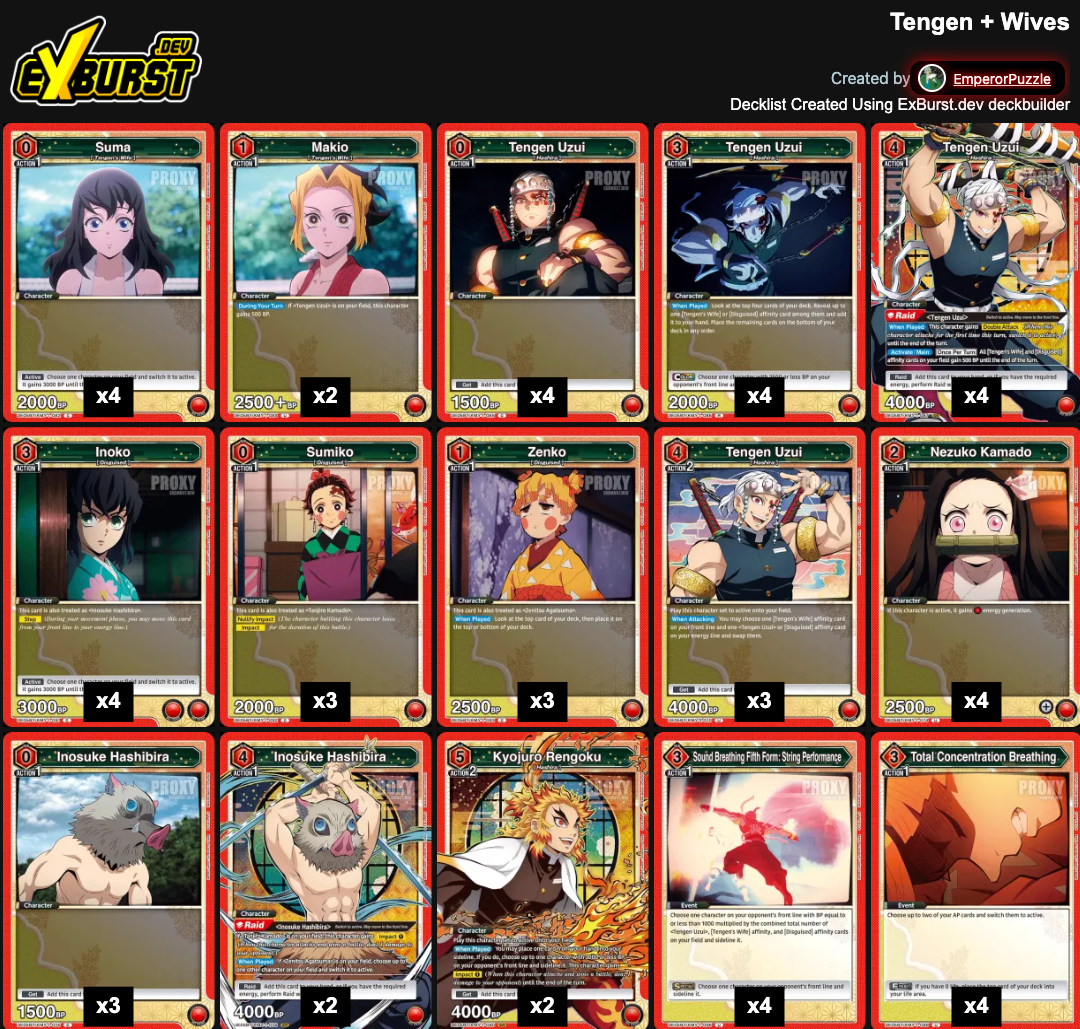 Demon Slayer Vol. 1 - Tengen Rush, Fully-Built Deck